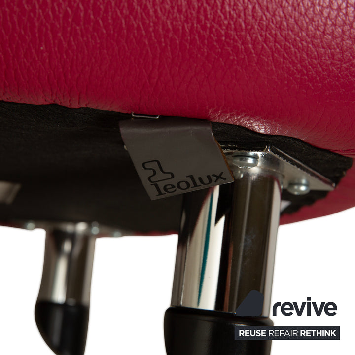 Ensemble de fauteuils et tabourets en cuir Pallone de Leolux, violet et rouge, style Space Age