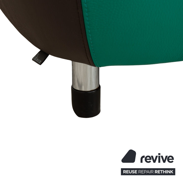 Leolux Pallone Leder Sessel Grün Dunkelgrau Taupe