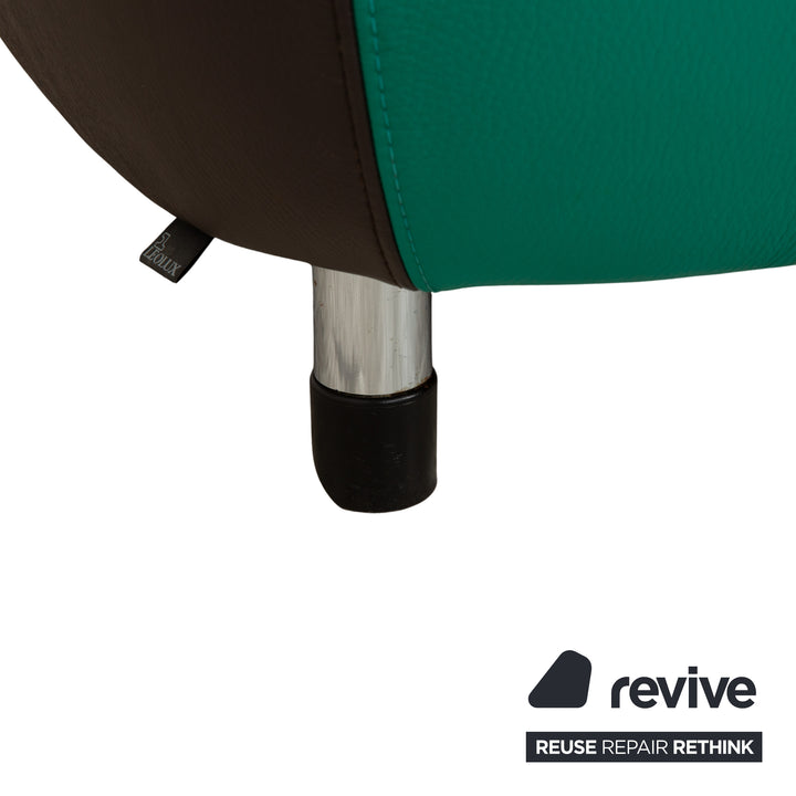 Leolux Pallone Leder Sessel Hocker Grün Dunkelgrau Taupe