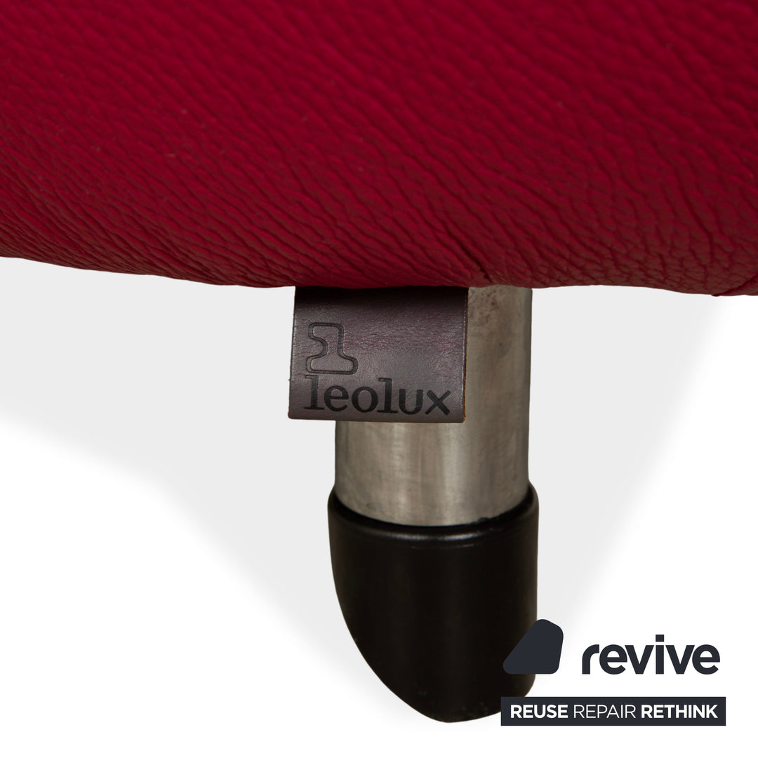 Leolux Pallone Leder Sessel Lila Rot Space Age