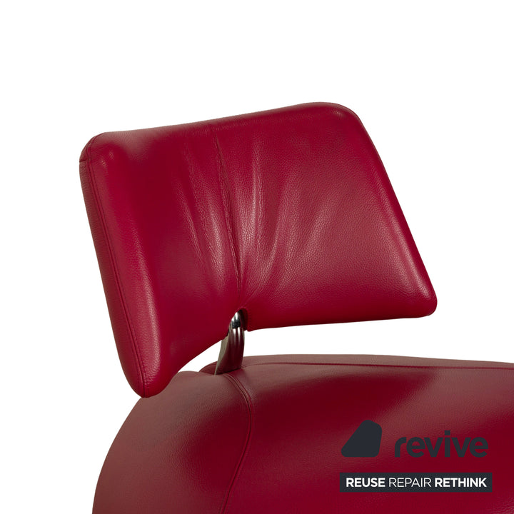 Fauteuil en cuir Pallone de Leolux, violet et rouge, style Space Age