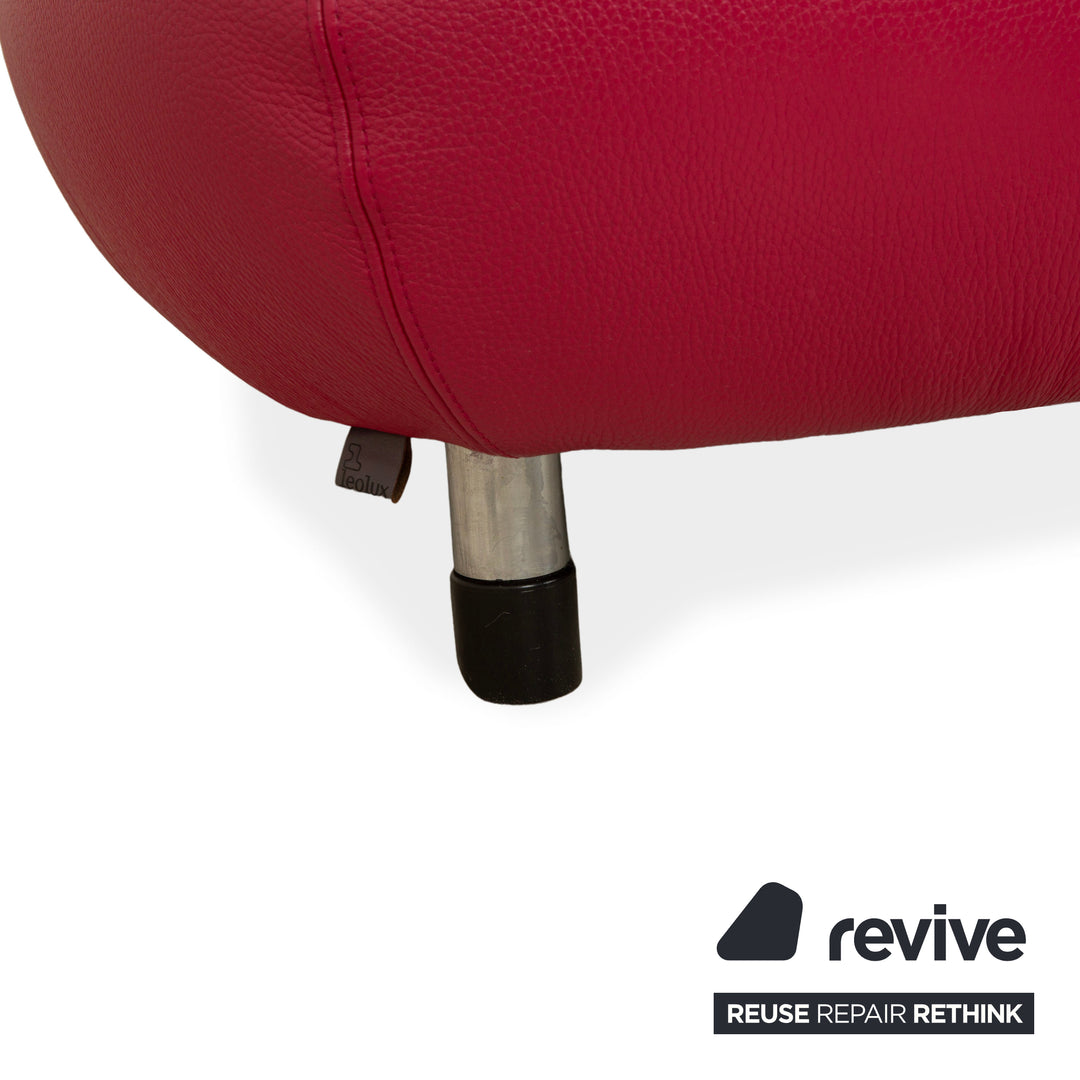 Fauteuil en cuir Pallone de Leolux, violet et rouge, style Space Age