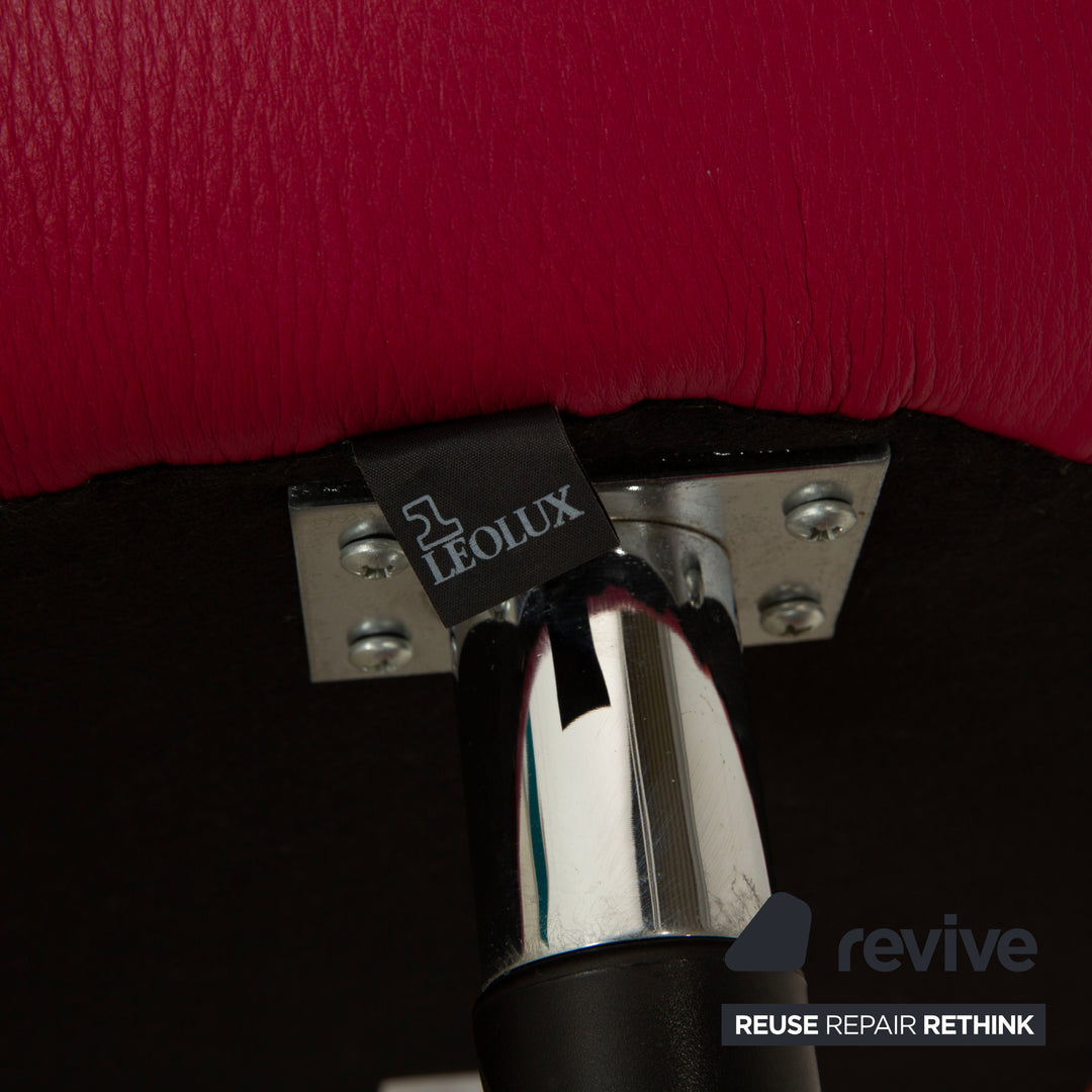 Fauteuil en cuir Pallone de Leolux, rouge, violet, style Space Age