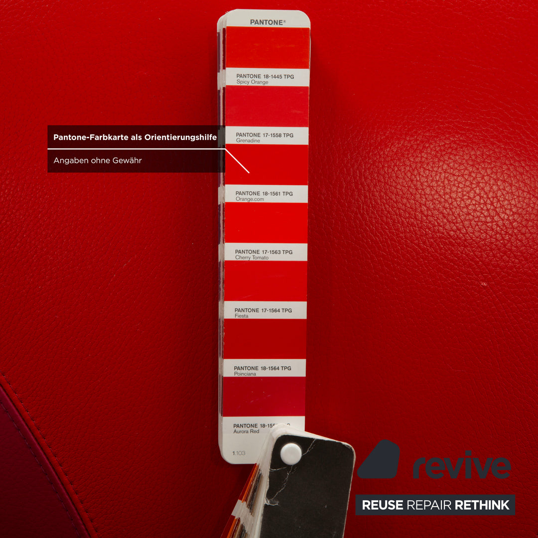 Fauteuil en cuir Pallone de Leolux, rouge, violet, style Space Age