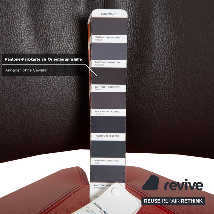 Leolux Pallone Leder Sessel Rot Orange Dunkelgrau