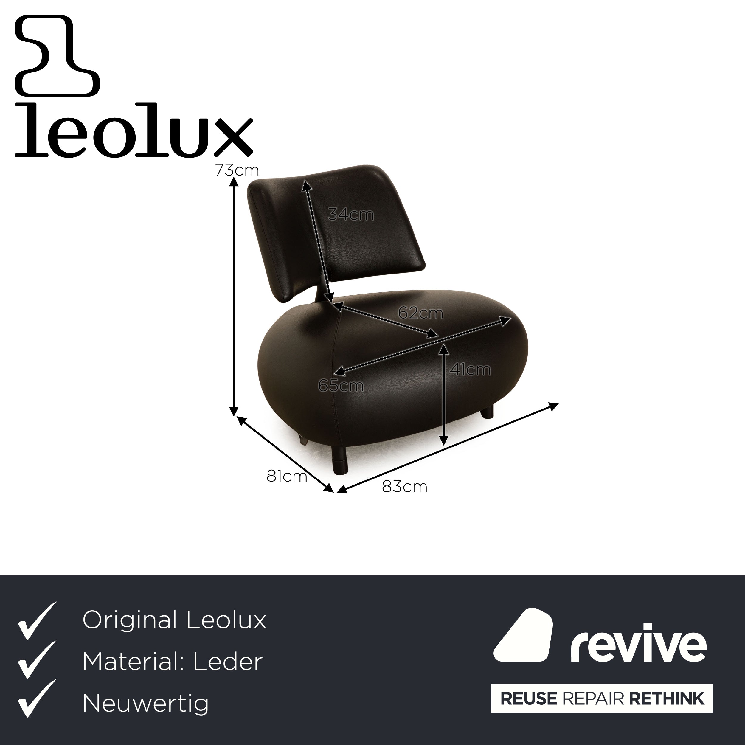 Leolux Pallone Pa Leather Armchair Black