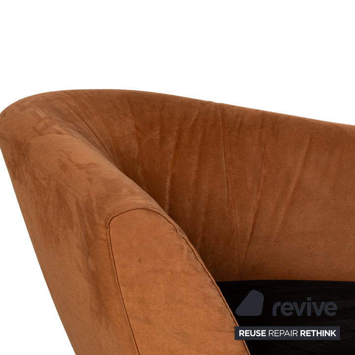 Leolux Pallone Fabric Sofa Set Brown Black 2x Armchair Stool Corner Sofa
