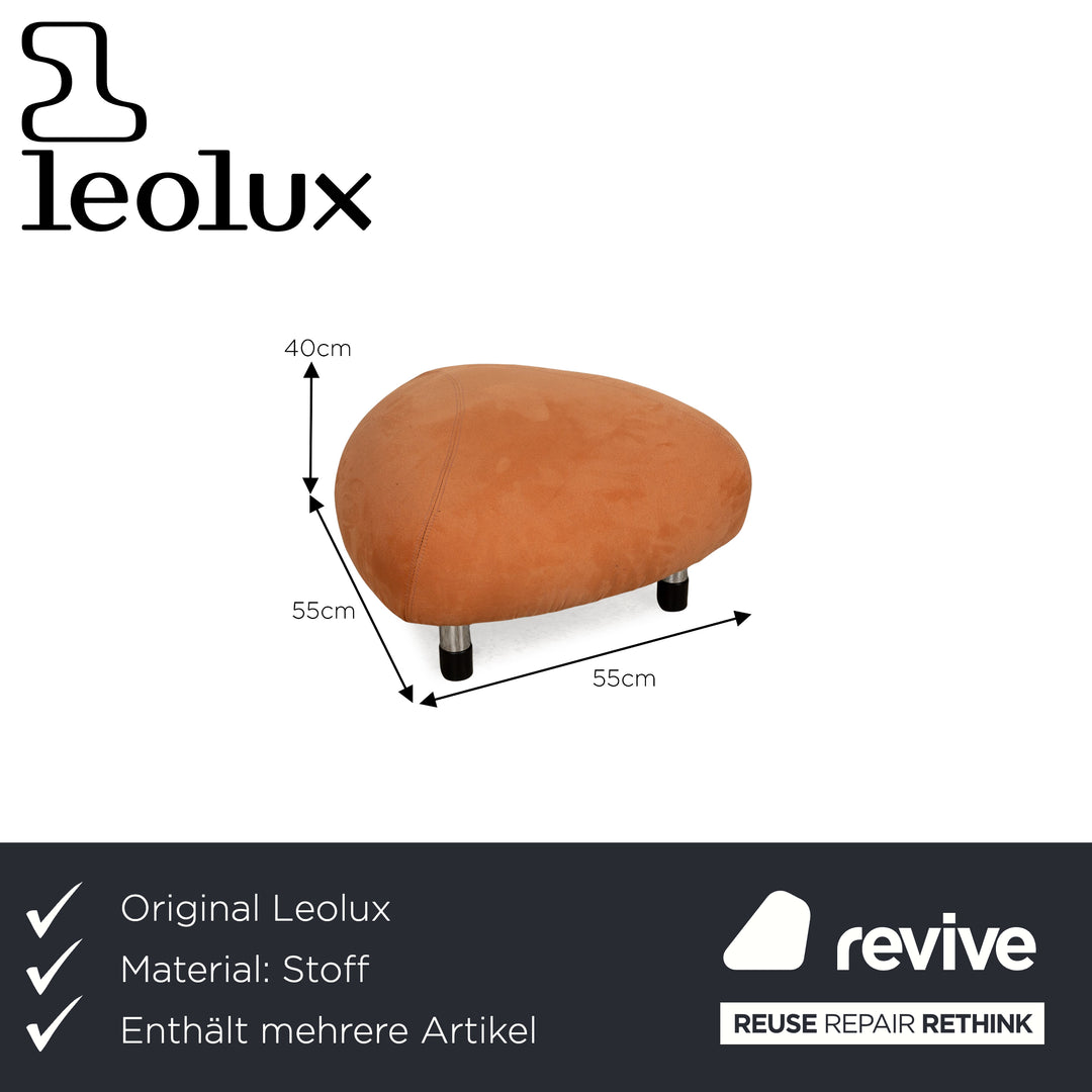 Leolux Pallone Fabric Sofa Set Brown Black 2x Armchair Stool Corner Sofa