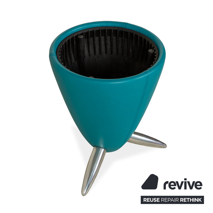 Leolux Pallone TamTam Bongo Leather Armchair Set Stool Storage Compartment Purple Red Blue Space Age