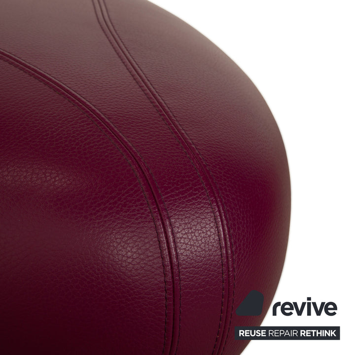 Leolux Pallone TamTam Bongo Leather Armchair Set Stool Storage Compartment Purple Red Blue Space Age
