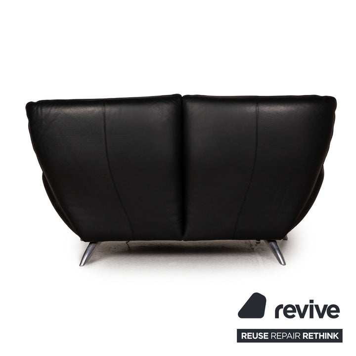 Leolux Panta Rhei sofa skórzana czarna dwuosobowa z funkcją relaks kanapa