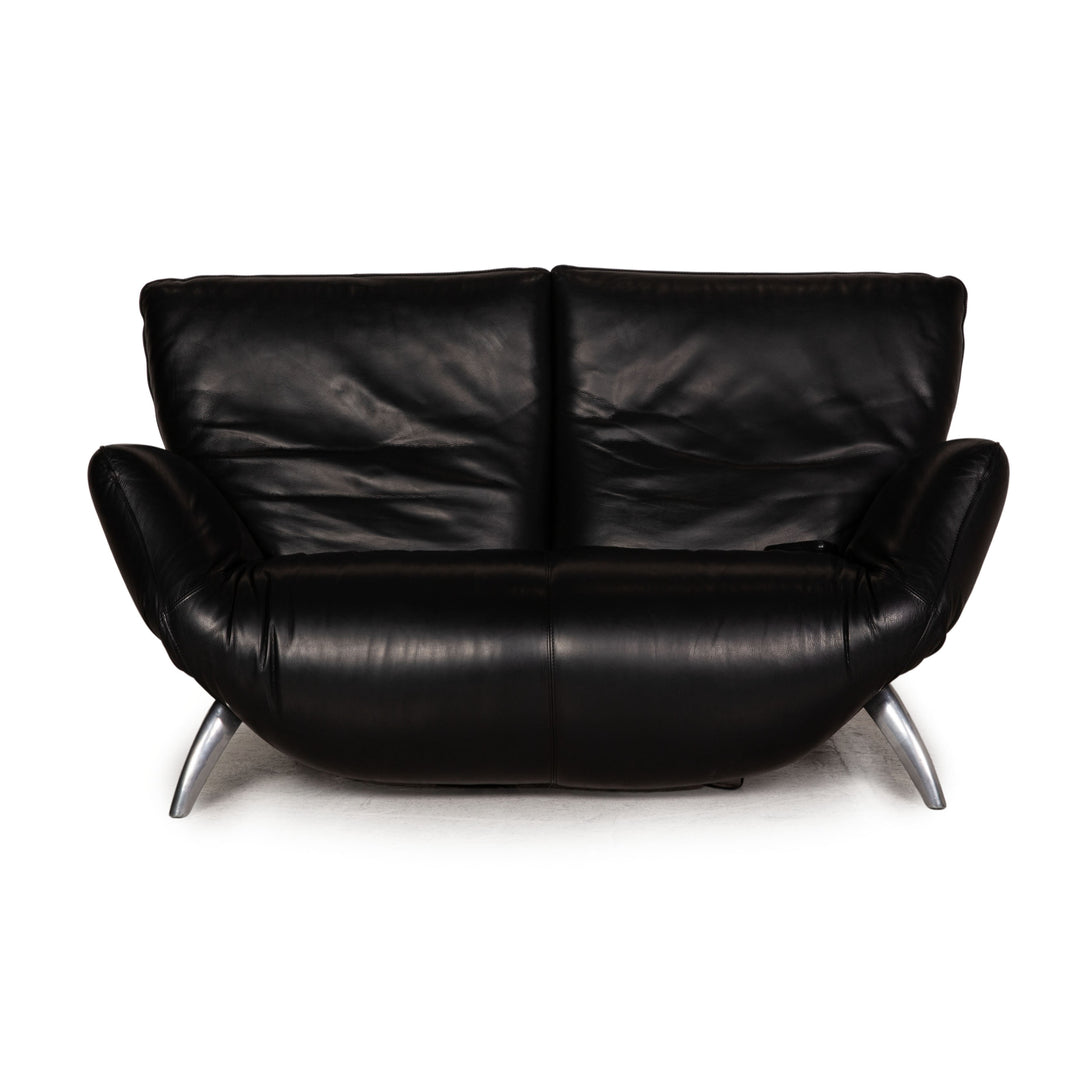 Leolux Panta Rhei leather sofa black two-seater function relax function couch