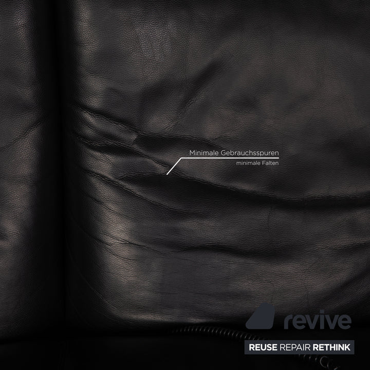 Leolux Panta Rhei lædersofa sort to-personers funktion afslapningsfunktion sofa