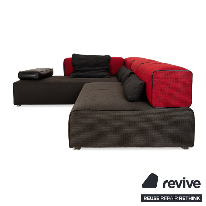 Canapé d'angle en tissu Leolux Panton next gris rouge