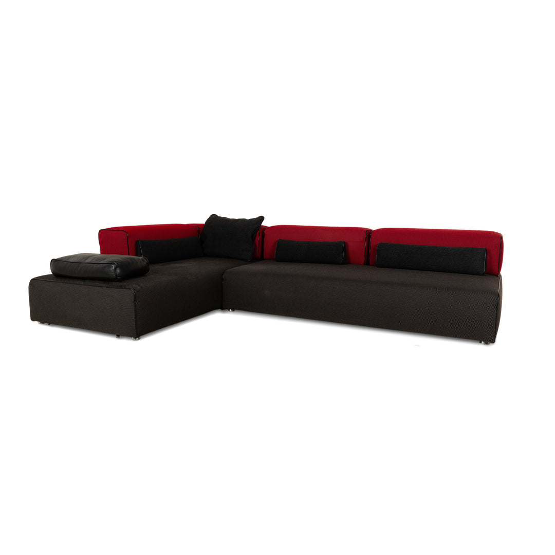 Canapé d'angle en tissu Leolux Panton next gris rouge