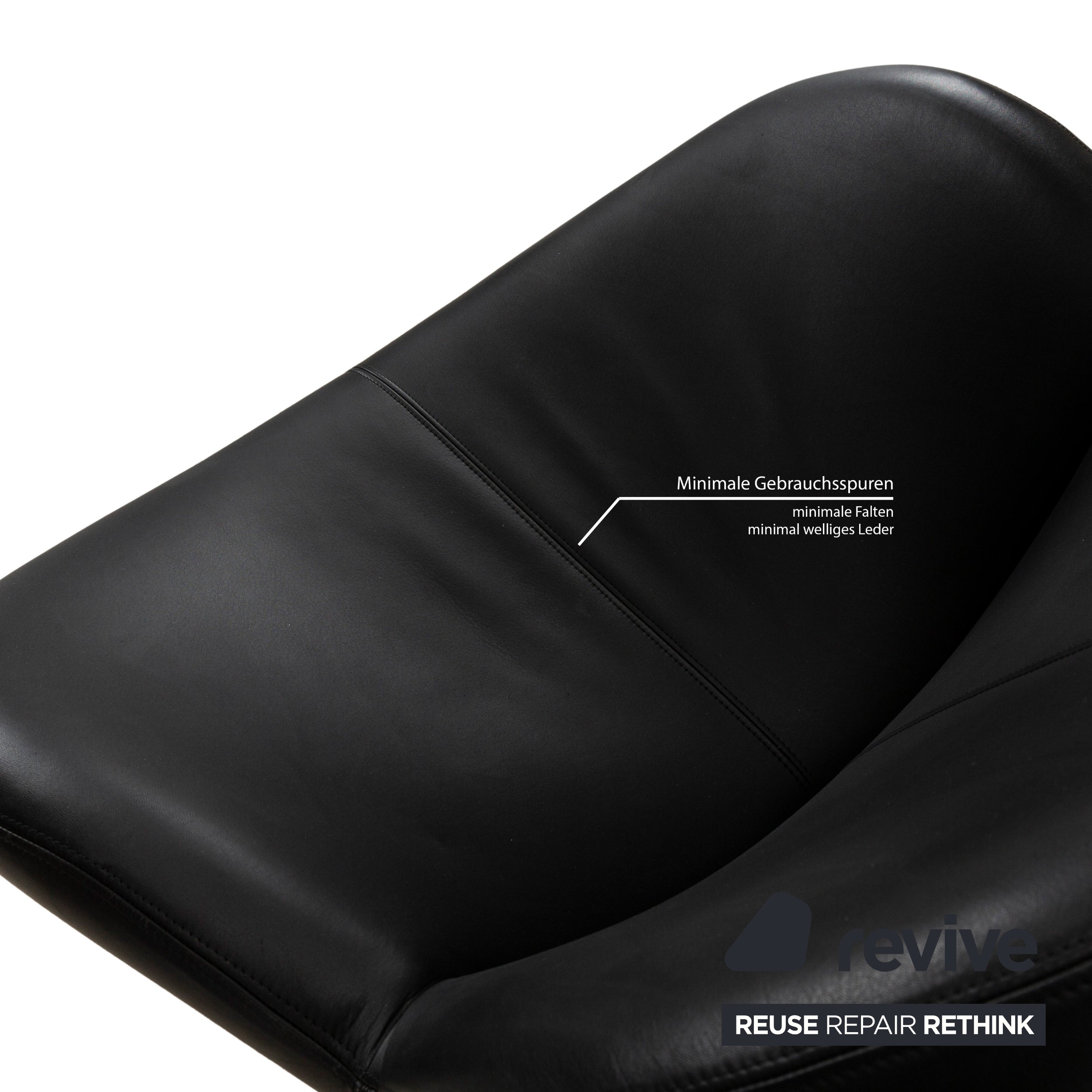 Ensemble de fauteuils en cuir Papageno de Leolux, noir