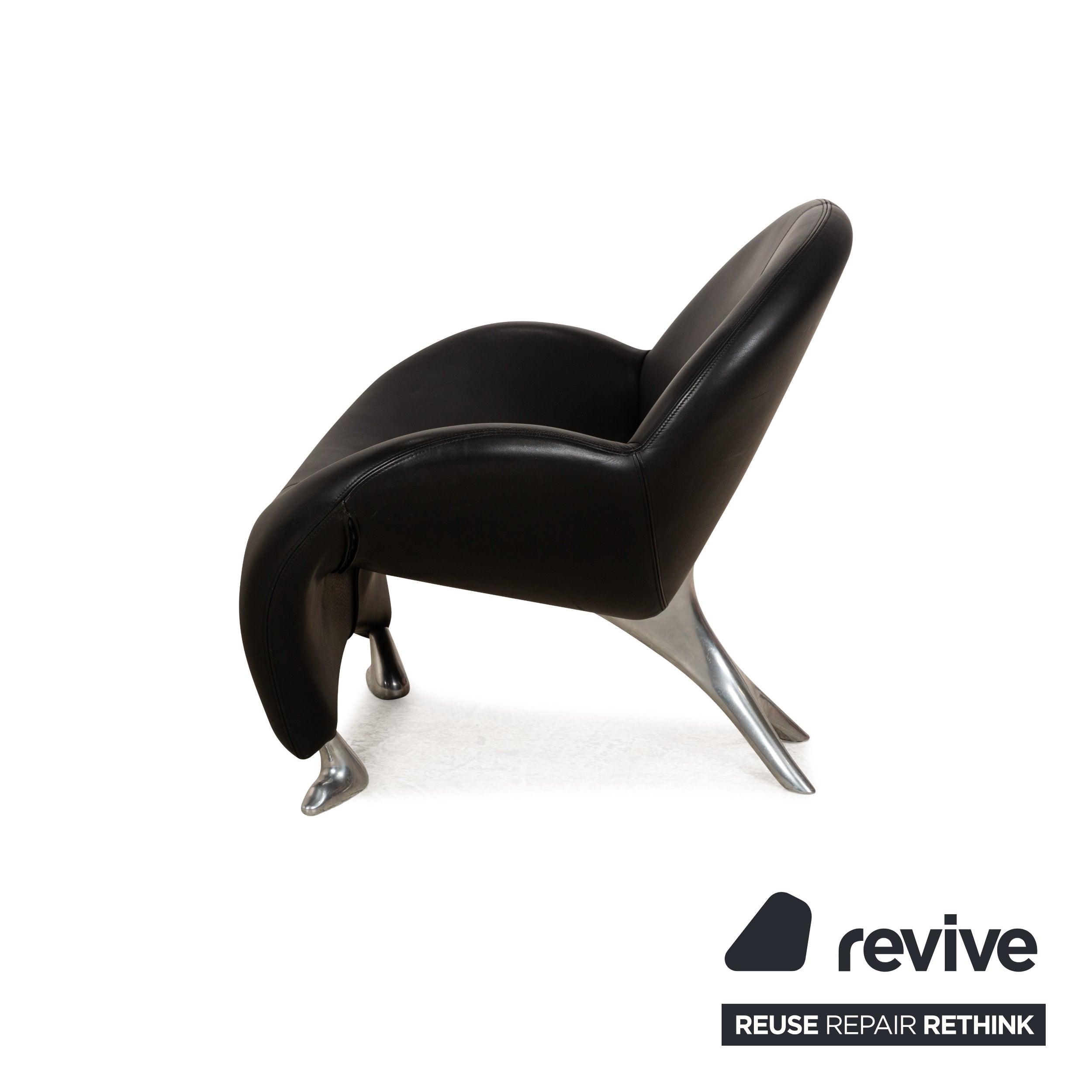 Ensemble de fauteuils en cuir Papageno de Leolux, noir