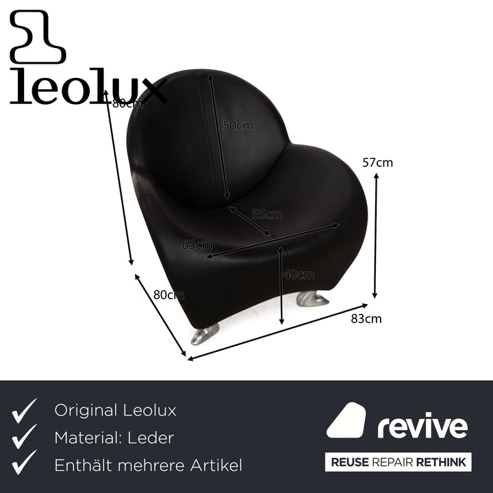 Ensemble de fauteuils en cuir Papageno de Leolux, noir