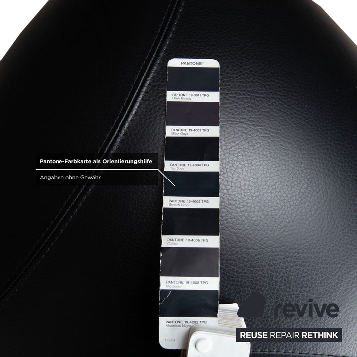 Leolux Papageno Leder Sessel Hocker Schwarz