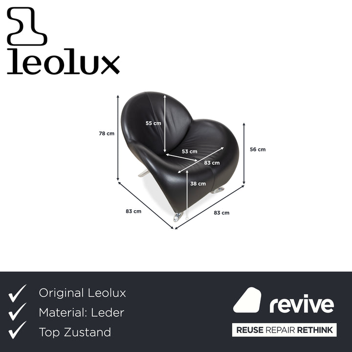 Leolux Papageno Leder Sessel Schwarz