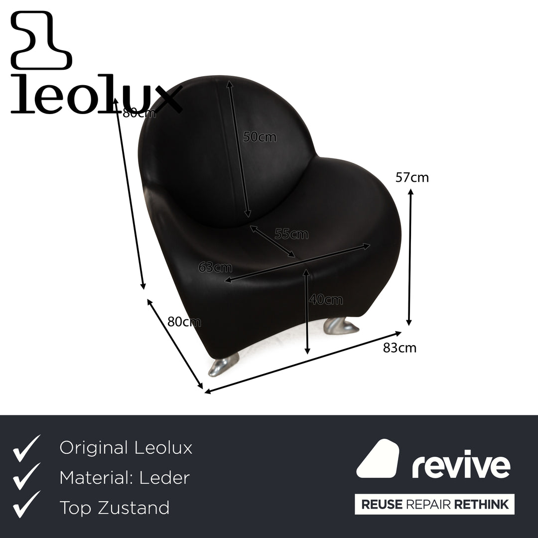 Fauteuil Papageno en cuir noir de Leolux