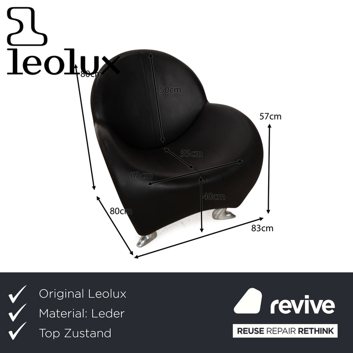 Fauteuil Papageno en cuir noir de Leolux