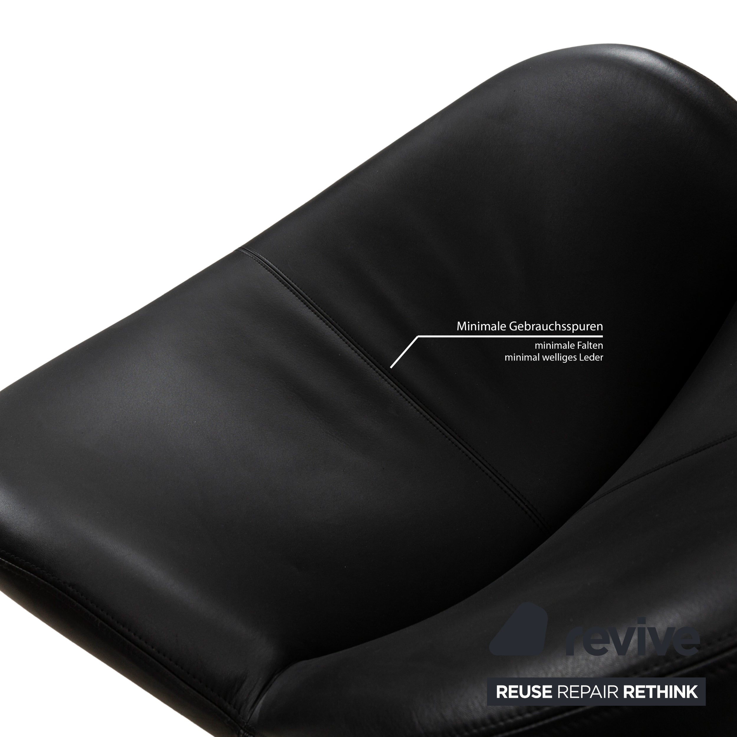 Fauteuil Papageno en cuir noir de Leolux