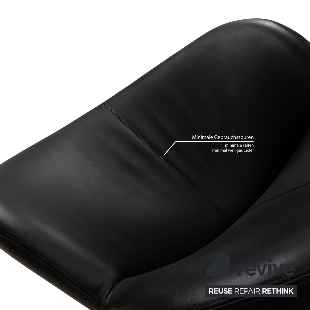 Fauteuil Papageno en cuir noir de Leolux