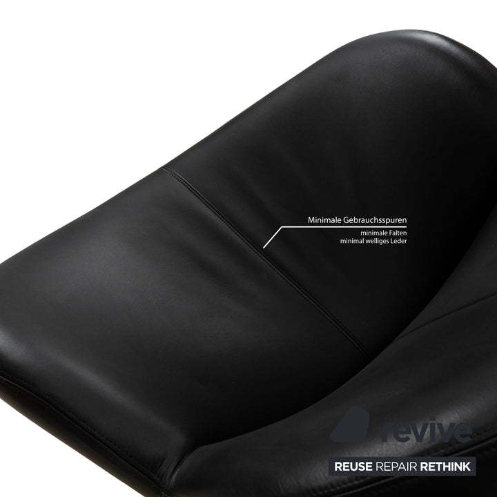 Fauteuil Papageno en cuir noir de Leolux