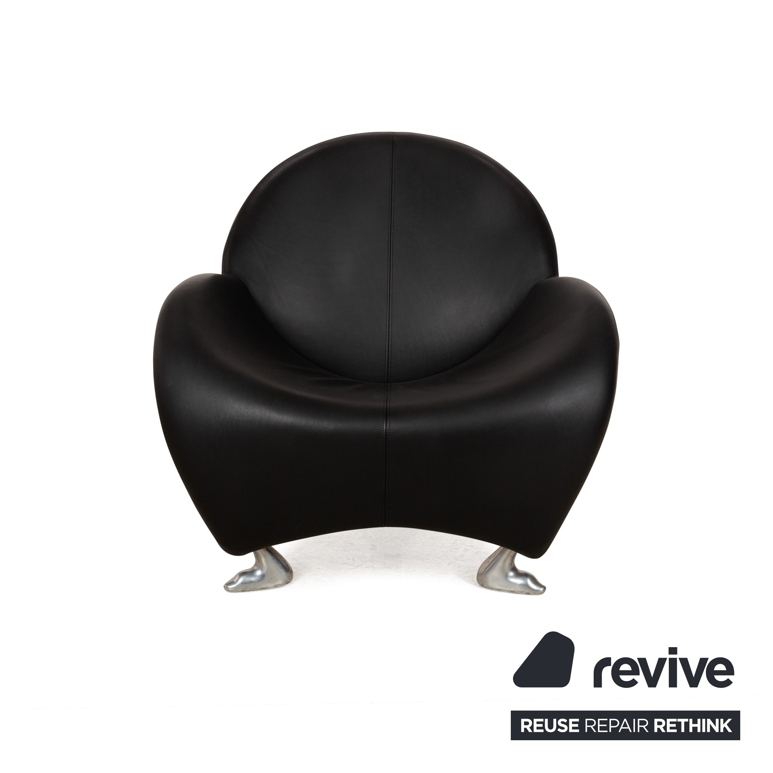 Fauteuil Papageno en cuir noir de Leolux