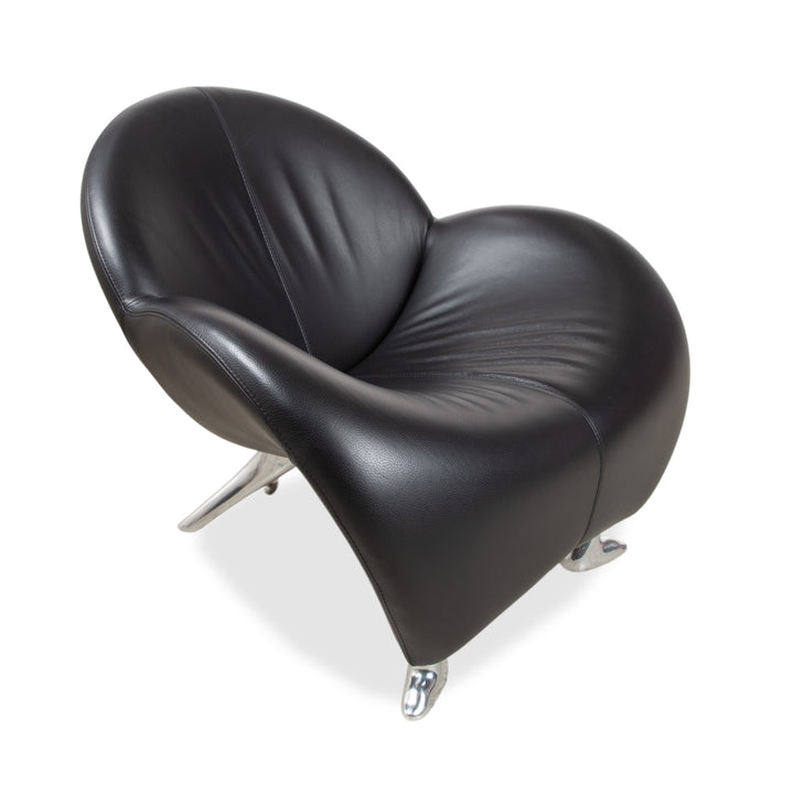 Leolux Papageno Leder Sessel Schwarz