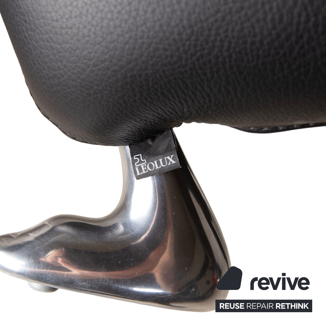 Leolux Papageno Leather Armchair Black
