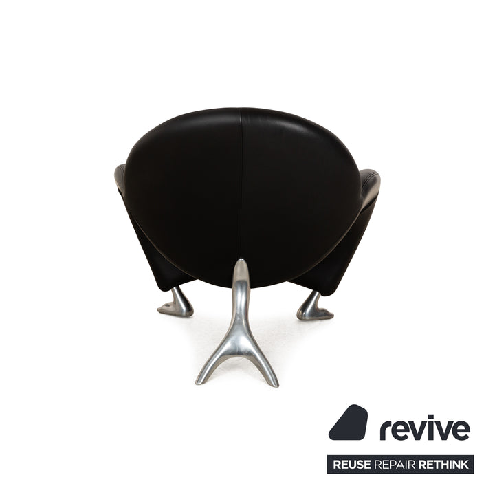 Fauteuil Papageno en cuir noir de Leolux