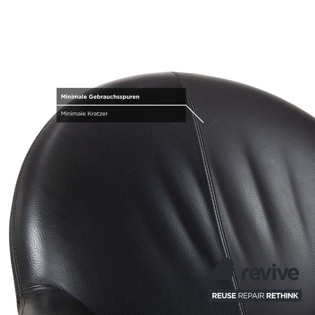 Leolux Papageno Leder Sessel Schwarz