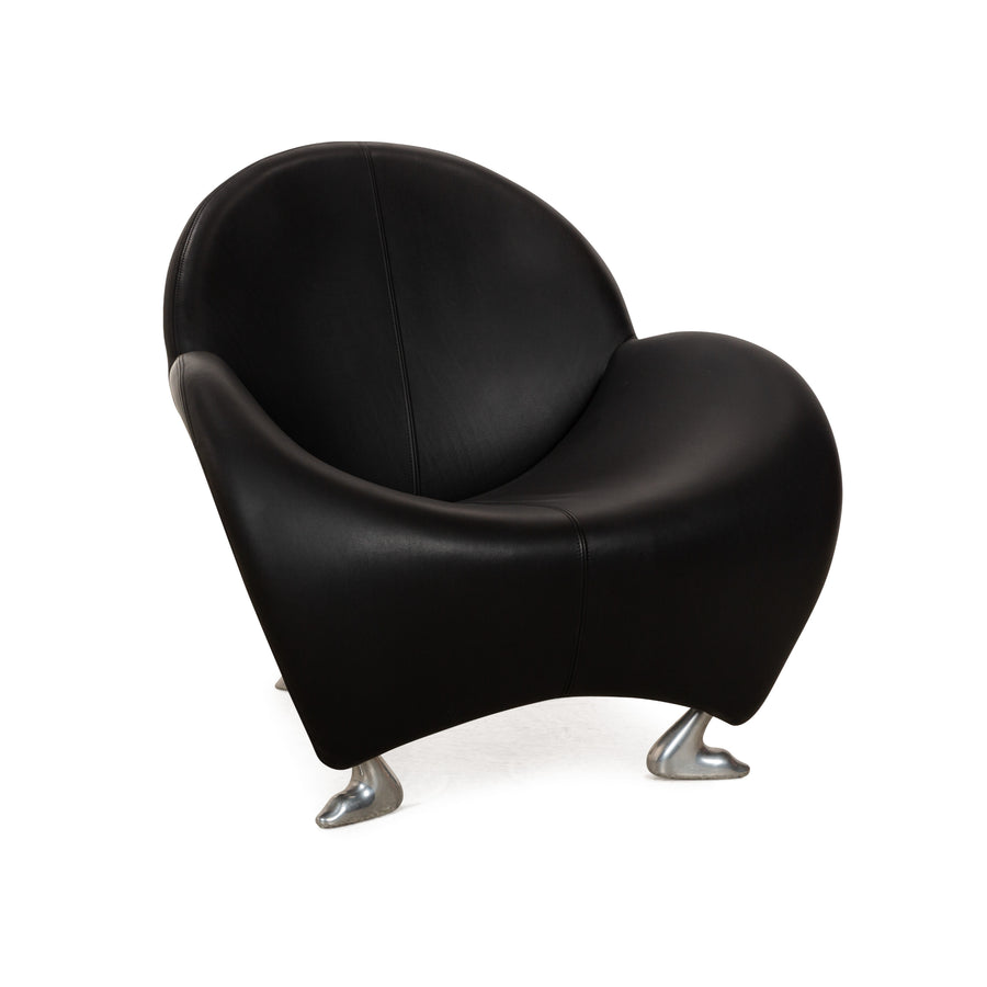 Fauteuil Papageno en cuir noir de Leolux