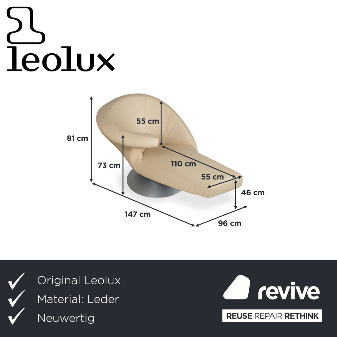 Leolux Parabolica Leder Sessel Creme manuelle Funktion