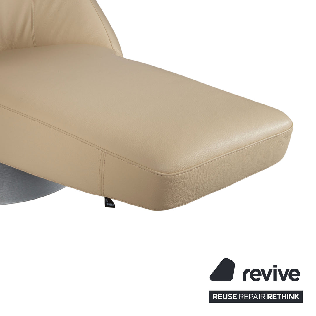 Leolux Parabolica Leder Sessel Creme manuelle Funktion