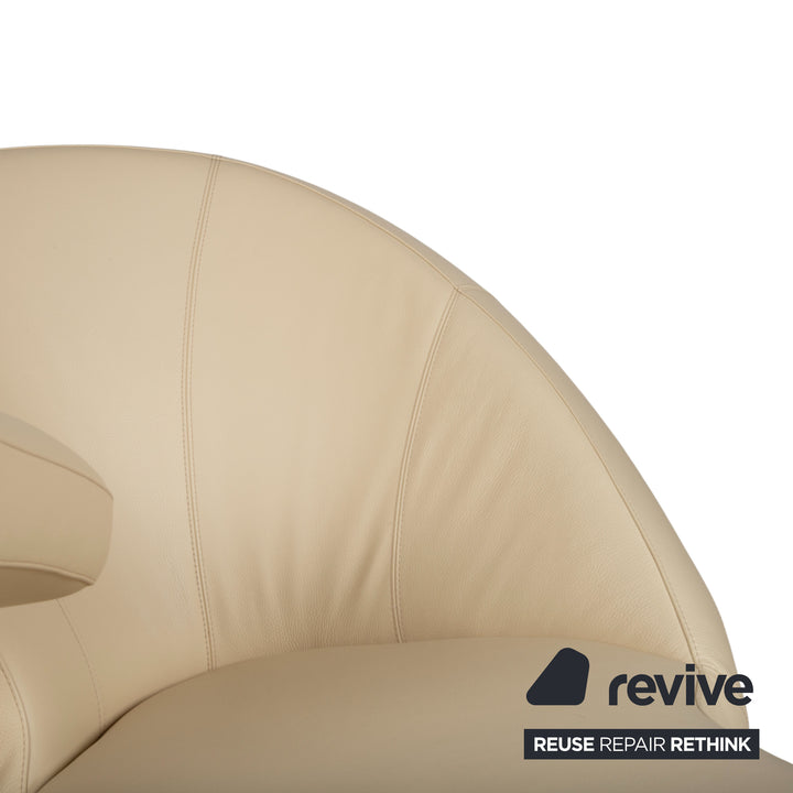 Leolux Parabolica Leder Sessel Creme manuelle Funktion