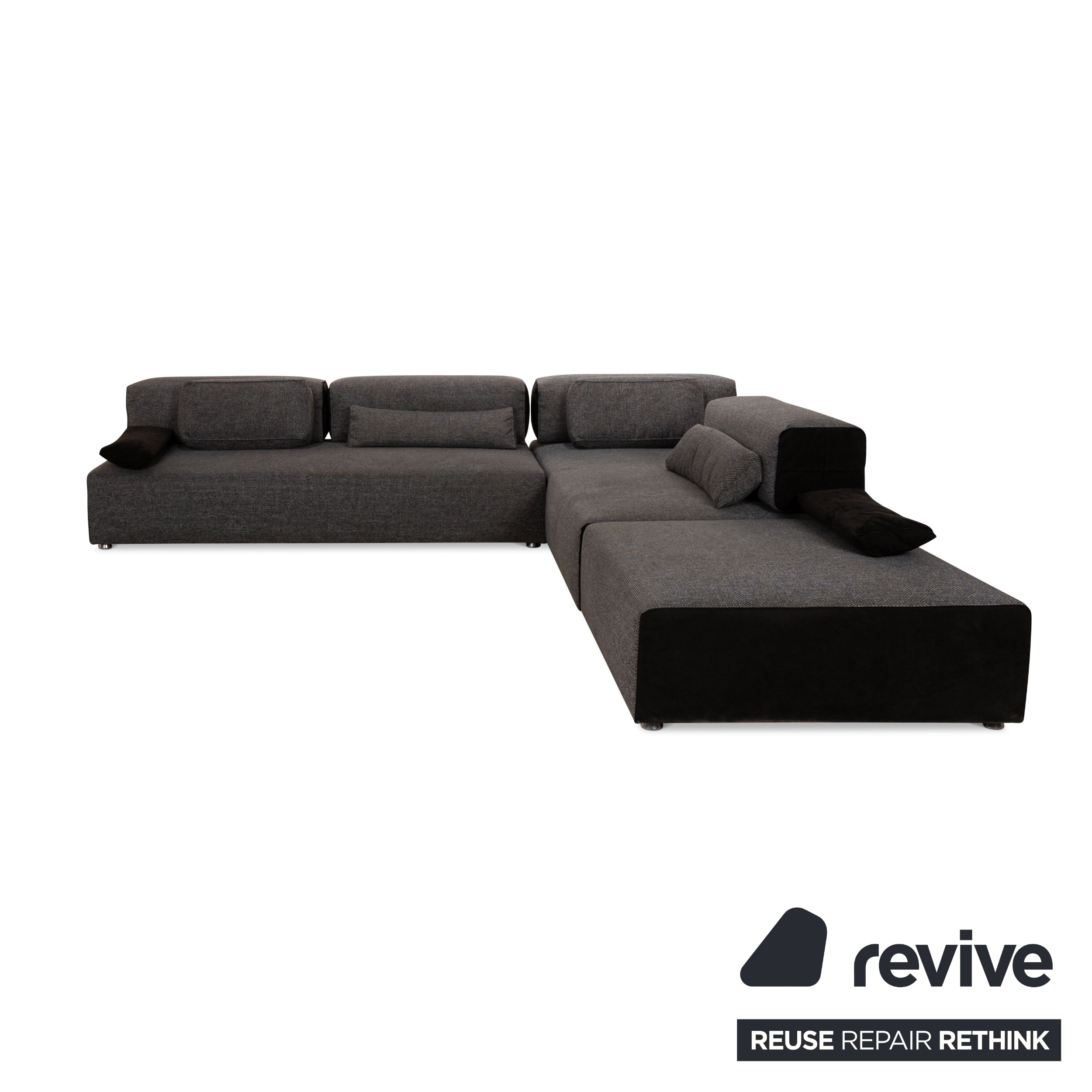 Leolux Ponton next Stoff Ecksofa Grau Sofa Couch