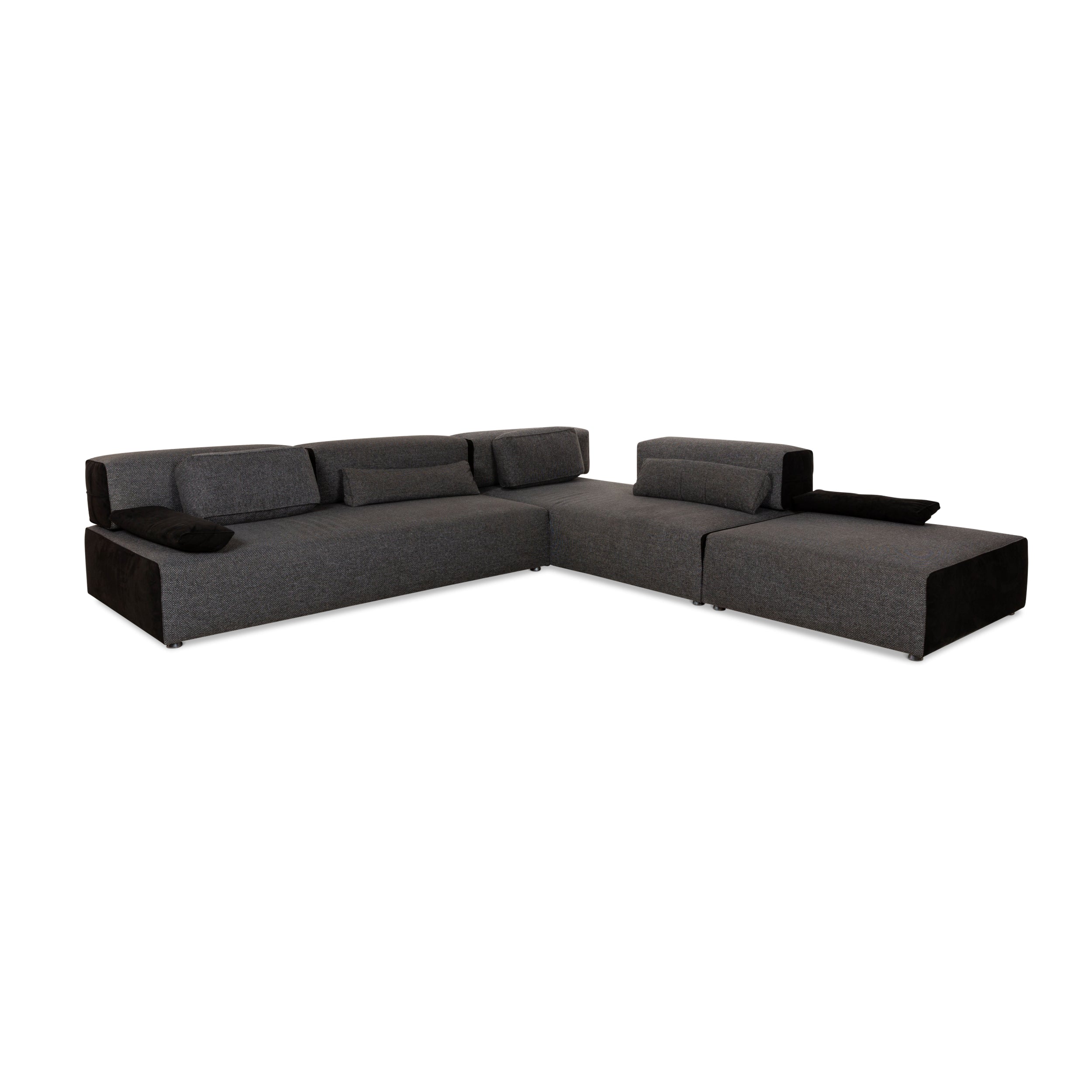 Leolux Ponton next Stoff Ecksofa Grau Sofa Couch