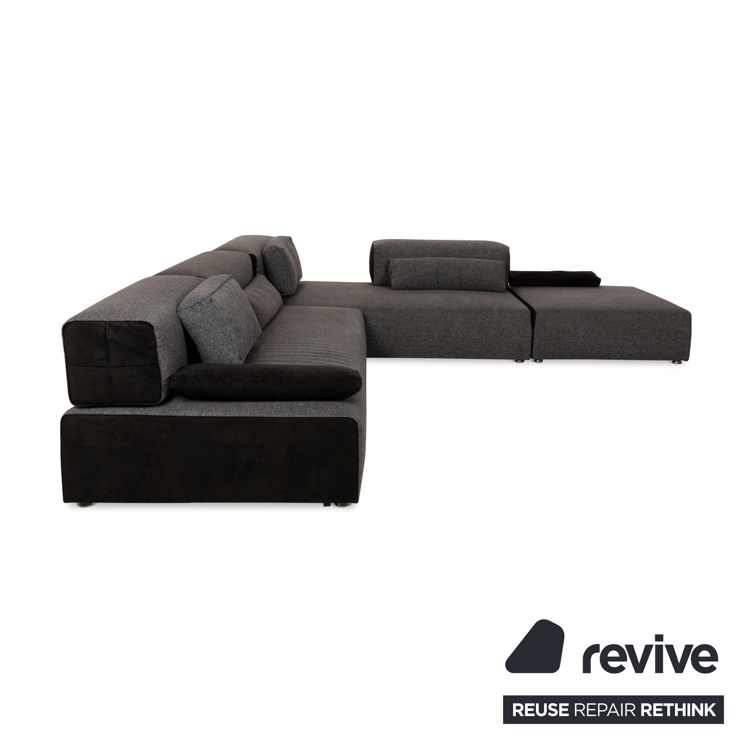 Leolux Ponton next Stoff Ecksofa Grau Sofa Couch