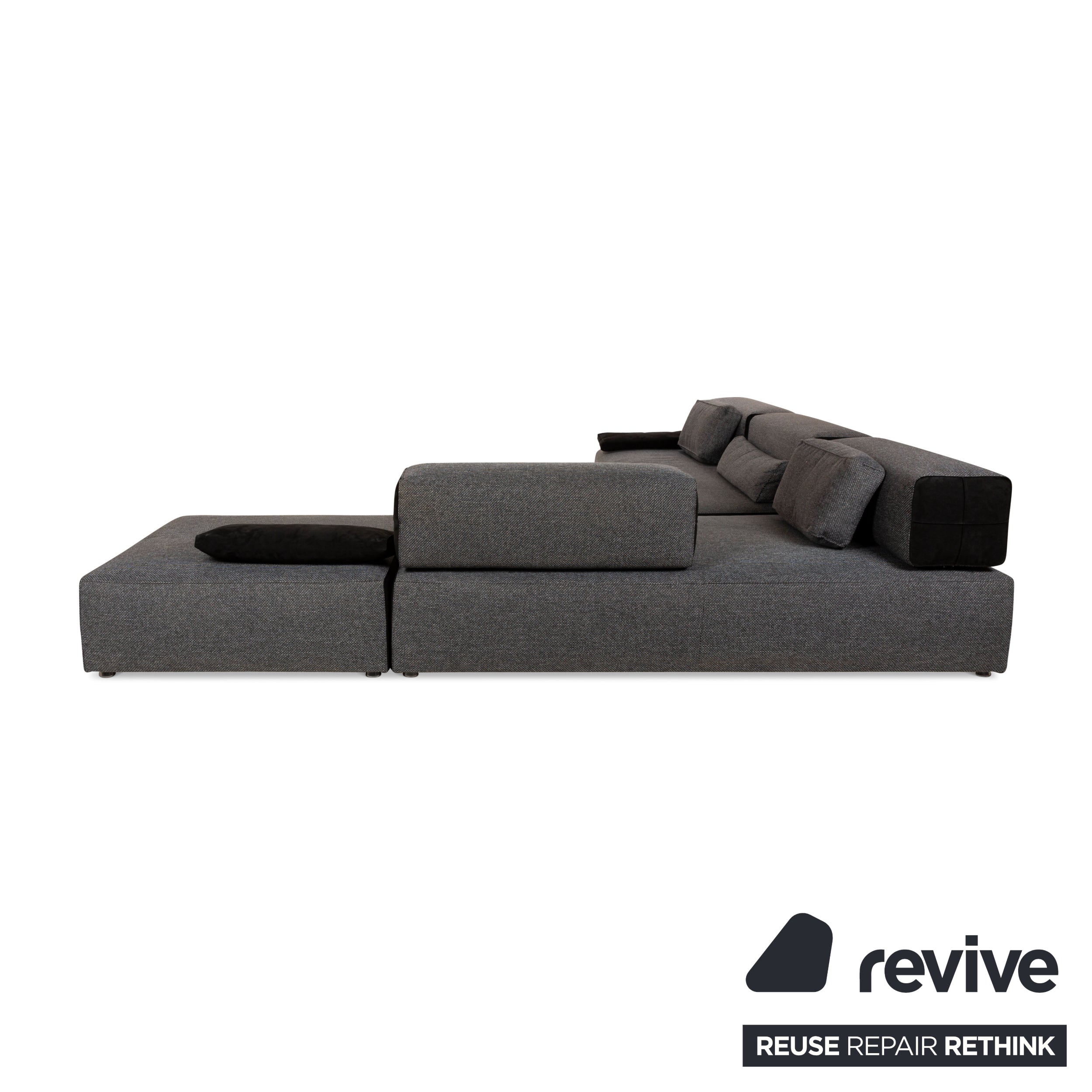 Leolux Ponton next Stoff Ecksofa Grau Sofa Couch