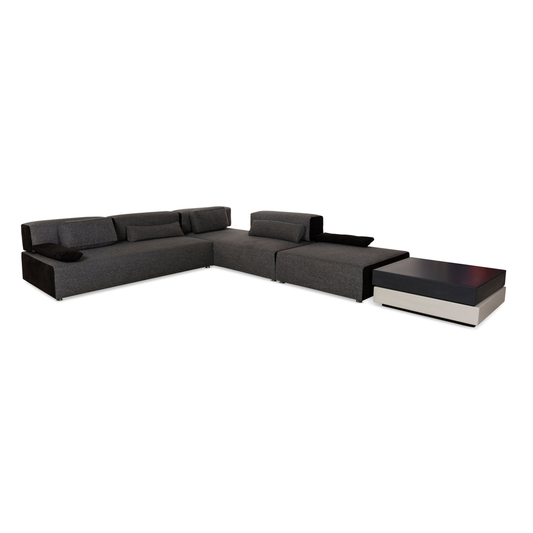 Leolux Ponton next fabric corner sofa set grey sofa coffee table