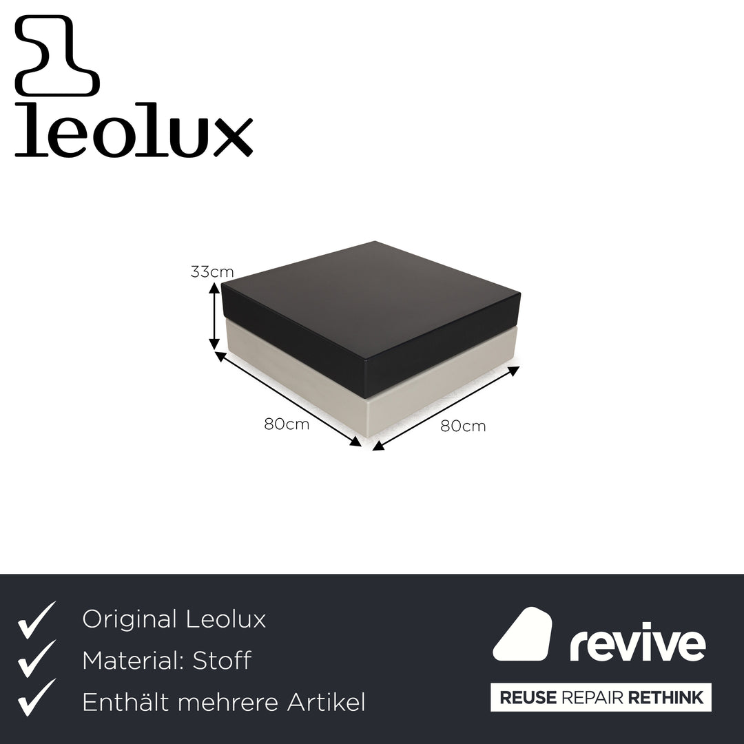 Leolux Ponton next ensemble canapé d'angle en tissu gris table basse