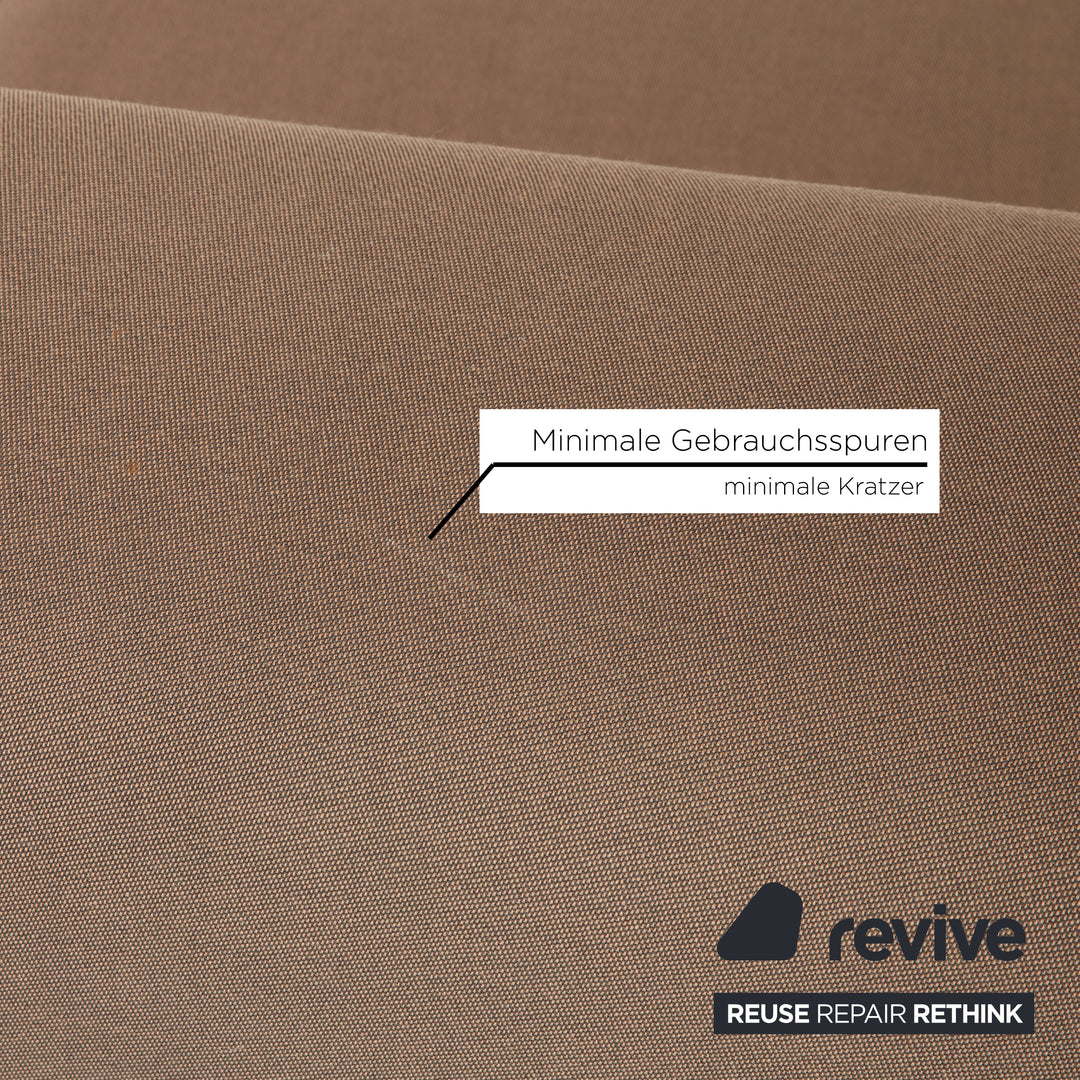 Leolux Ponton Stoff Dreisitzer Taupe Braun manuelle Funktion Sofa Couch