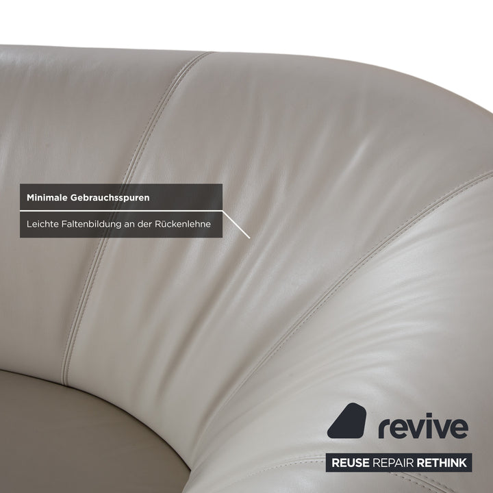 Leolux Pupilla Leder Ecksofa Creme Sofa Couch