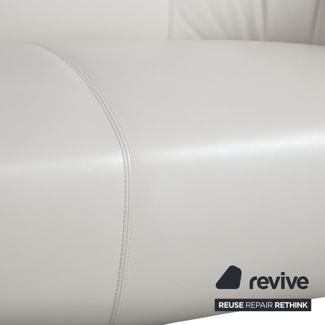 Leolux Pupilla Leder Ecksofa Creme Sofa Couch