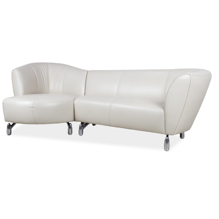 Leolux Pupilla Leder Ecksofa Creme Sofa Couch