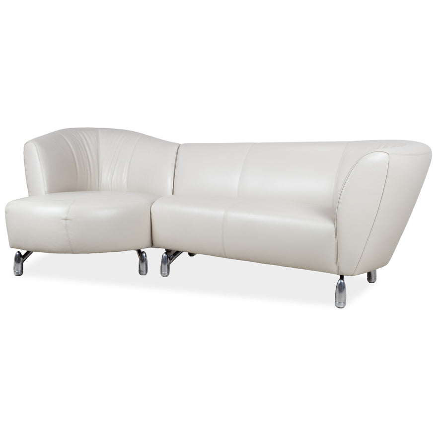 Leolux Pupilla Leder Ecksofa Creme Sofa Couch