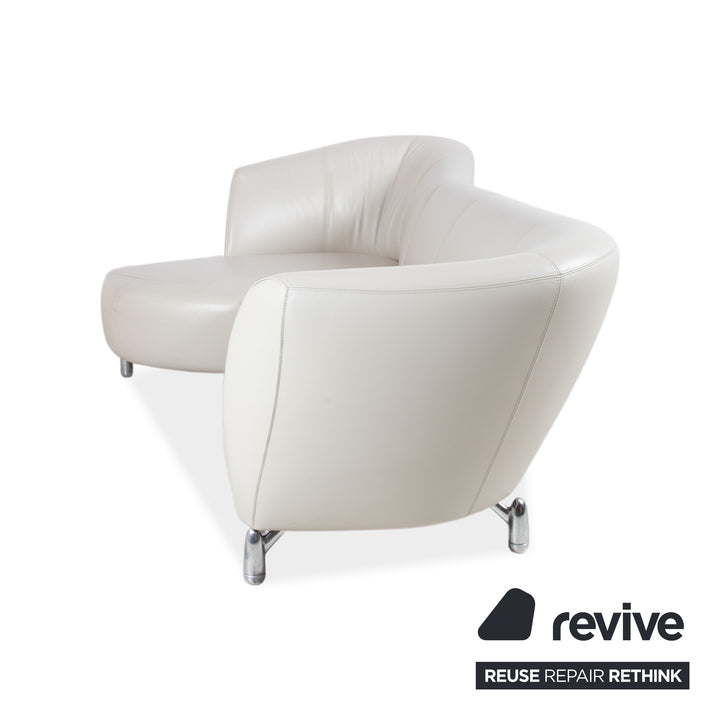 Leolux Pupilla Leder Ecksofa Creme Sofa Couch